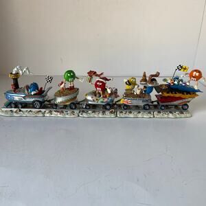M&M Yuletide Flyer Christmas Train Set Danbury Mint 5 Piece Mint Holiday Candy